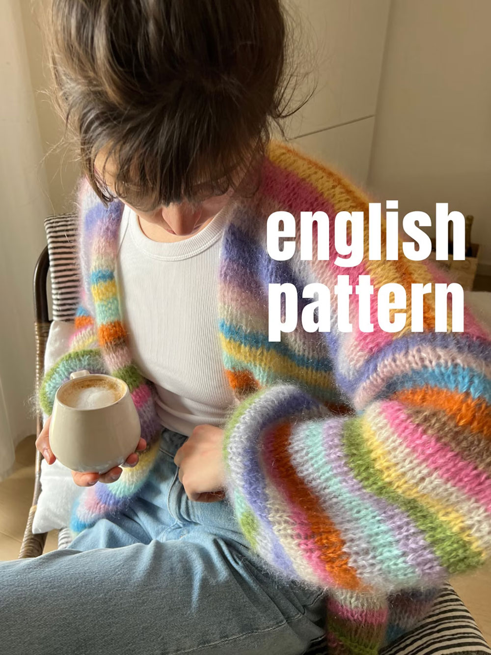 Knitting pattern mohair cardigan "Cardiducoeur" ENGLISH