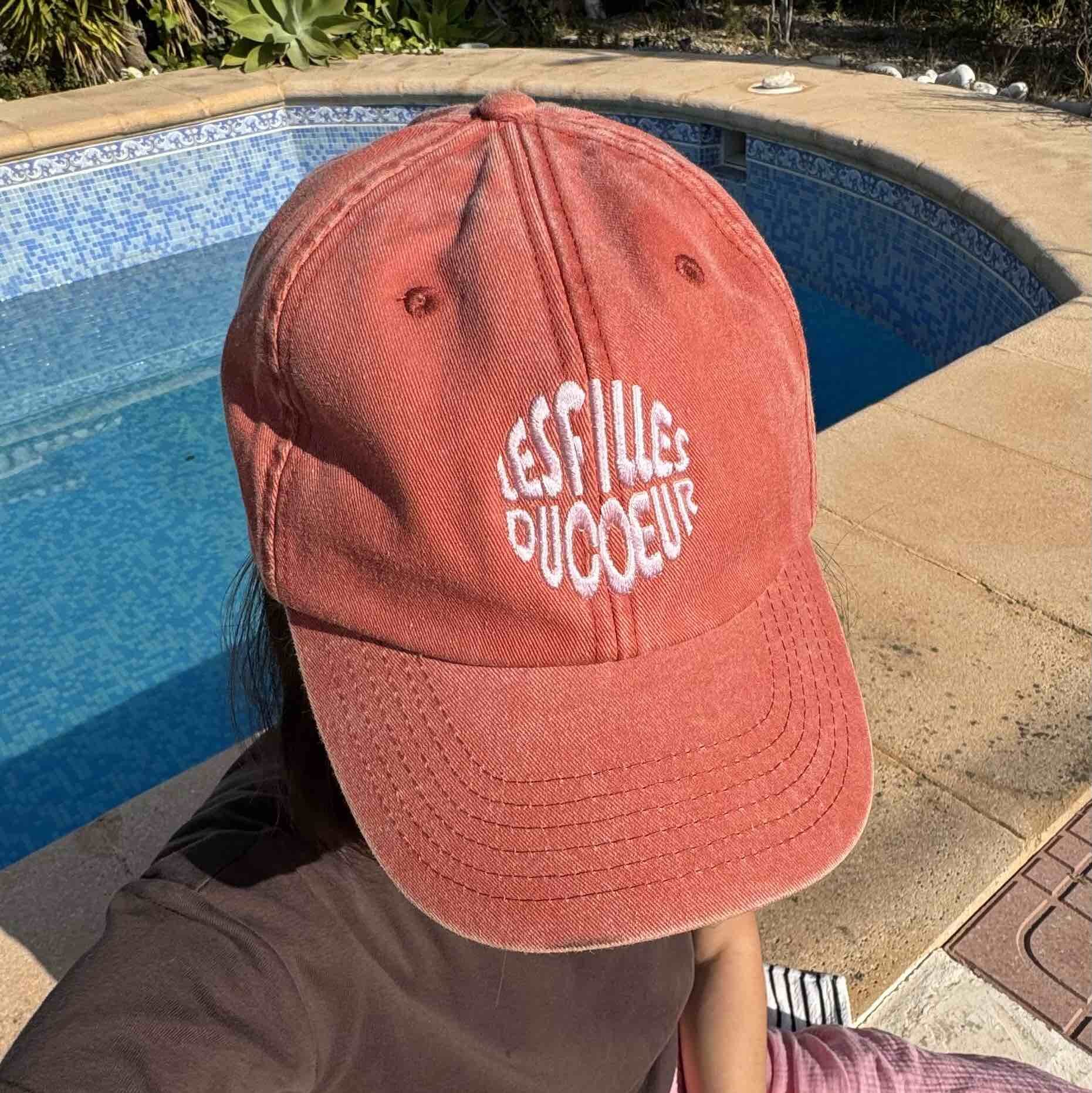 Bestickte Schildkappe rostorange - rosa – Bild 2